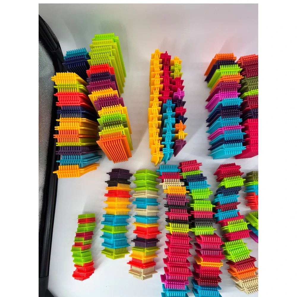 B. Toys Bristle Block Stackadoos Huge Building Set Sensory Toy Lot Multi Color